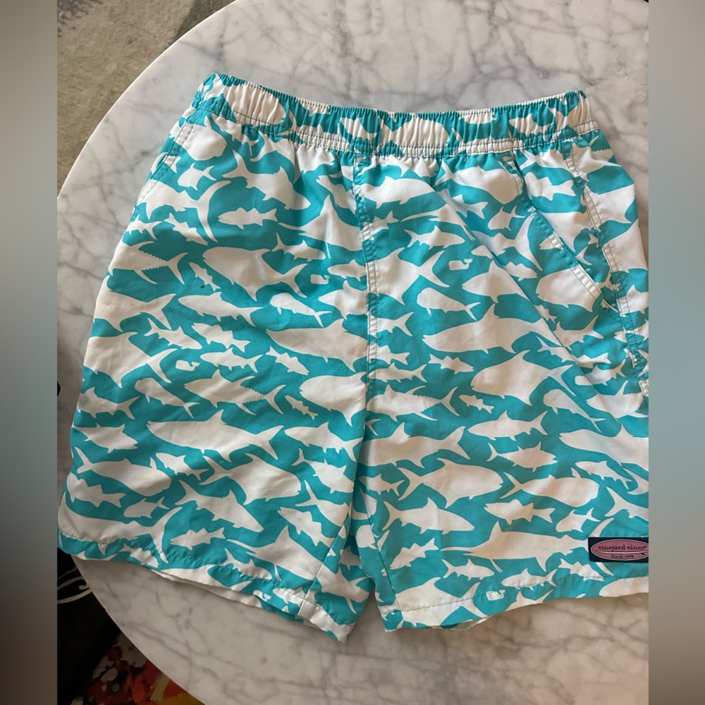 Vineyard Vines Men’s Swim Trunks - Small Sharks 7” inseam